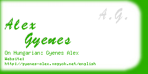 alex gyenes business card